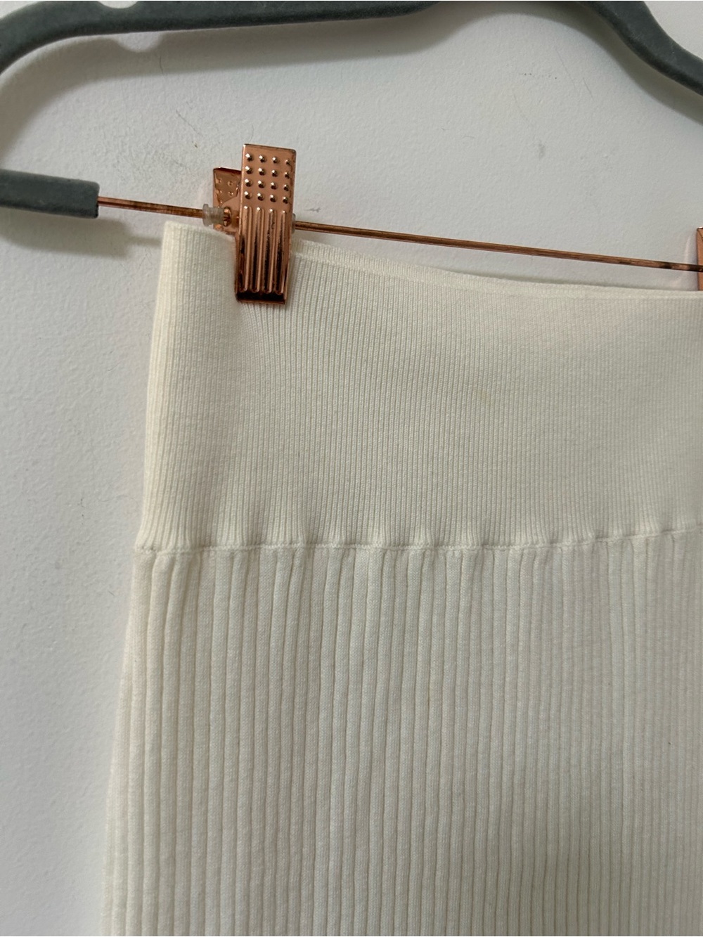 Named cashmere Cream Ribbed Knit Pencil Midi Skirt small - Picture 3 of 8